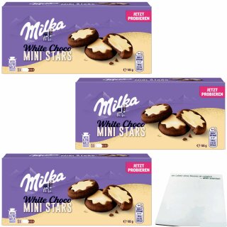 Milka White Choco Mini Stars 3er Pack (3x185g Packung) + usy Block