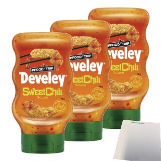 Develey Foodtrip-Sauce Sweet Chili 3er Pack (3x300ml Flasche) + usy Block