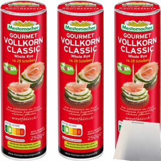 Mestemacher Gourmet Vollkorn Classic 3er Pack (3x250g Rolle) + usy Block