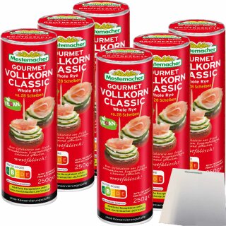 Mestemacher Gourmet Vollkorn Classic 6er Pack (6x250g Rolle) + usy Block