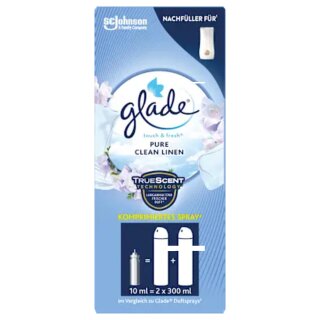 Glade Touch & Fresh Minispray Nachfüller Pure Clean Linen 3er Pack (3x10ml Packung)