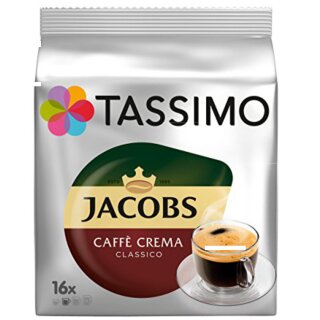 Tassimo Kapseln Jacobs Caffè Crema Classico 32 Kaffeekapseln (2x112g Packung)