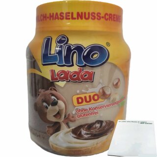 Lino Lada Duo Milch-Haselnuss-Creme (350g Glas) + usy Block