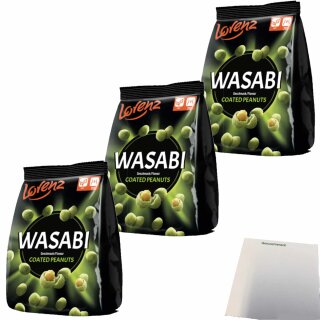 Lorenz Wasabi Erdnüsse Coated Peanuts 3er Pack (3x800g Packung) + usy Block