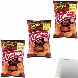 Crunchips Thai Sweet Chili Style 3er Pack (3x130g Beutel) + usy Block