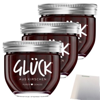 Glück Aus Kirschen 3er Pack (3x230g Glas) + usy Block