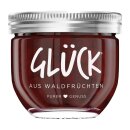 Glück Fruchtaufstrich Waldfrucht 3er Pack (3x230g Glas) + usy Block