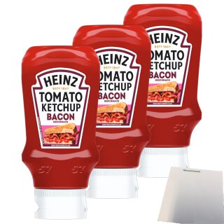 Heinz Ketchup Bacon Geschmack 3er Pack (3x400ml Flasche) + usy Block