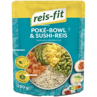 Reis-Fit Express Poke Bowl Reis (250g Packung) + usy Block
