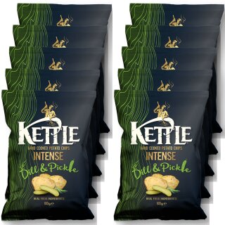 Kettle Chips mit Dill-Pickle Geschmack (10x100g Packung)