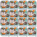 Edeka Cat Feine Happen Pute & Reis Katzenfutter VPE (16X100g Dose) + usy Block