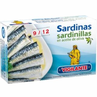 Vigilante "Kleine Sardinen in Olivenöl" Sardinas en aceite de oliva (120g Dose)