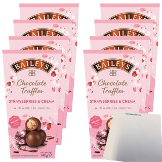 Baileys Schokolade Mini Delights Strawberries & Cream VPE (8x146g Packung) + usy Block