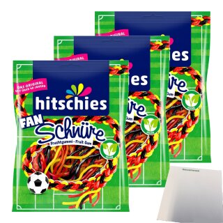 Hitschies Schnüre Fan Edition 3er Pack (3x125g Beutel) + usy Block