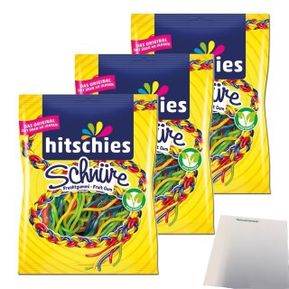 Hitschies Schnüre Fan Edition 3er Pack (3x125g Beutel) + usy Block