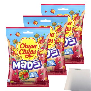 Chupa Chups Mads Fruits 3er Pack (3x115g Beutel) + usy Block