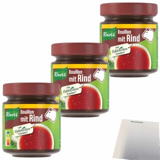 Knorr Bouillon mit Rind 6,5l 3er Pack (3x135g Glas) + usy Block