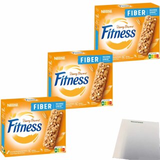 Nestlé Fitness Fiber Honig Getreideriegel 3er Pack (3x80g Packung) + usy Block