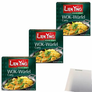 Lien Ying Wok-Würfel Curry 3er Pack (3x40g Packung) + usy Block