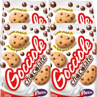 Pavesi "Gocciole Chocolate" Kekse mit Schokotropfen 4er Pack, 4x500 g Sonderpreis MHD 15.10.2024
