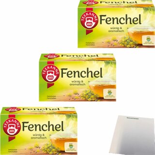 Teekanne Fenchel 20 Beutel 3er Pack (3x60g Packung) + usy Block