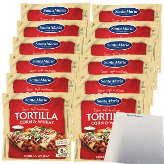Santa Maria Tortillia Corn & Wheat VPE (12x320g Packung) + usy Block