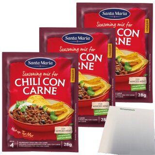 Santa Maria Seasoning Mix Chili Con Carne 3er Pack (3x28g Packung) + usy Block