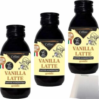 Cellini Kaffeekonzentrat Caffe Vanille 3er Pack (3x100ml Flasche) + usy Block