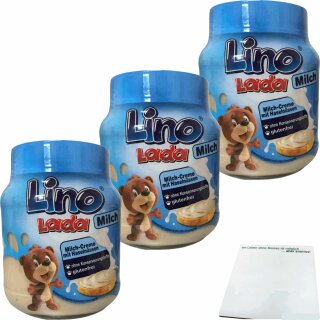Lino Lada Milch-Creme mit Haselnüssen 3er Pack (3x350g Glas) + usy Block