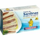 Vigilante Sardinenfilets in Olivenöl ohne Haut/Gräten 3er Pack (3x120g Dose) + usy Block