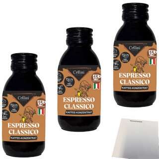 Cellini Kaffeekonzentrat Espresso Classico 3er Pack (3x100ml Flasche) + usy Block