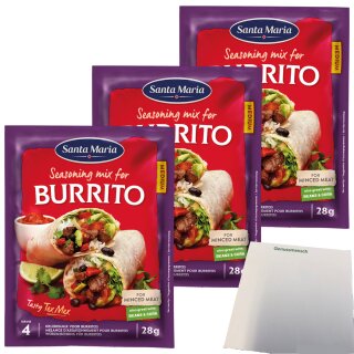 Santa Maria Seasoning Mix Burrito 3er Pack (3x28g Packung) + usy Block