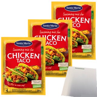 Santa Maria Seasoning Mix Chicken Taco 3er Pack (3x28g Packung) + usy Block