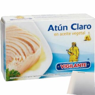 Vigilante "Thunfisch in Pflanzenöl" Atún en aceite vegetal (143g Dose ATG) + usy Block