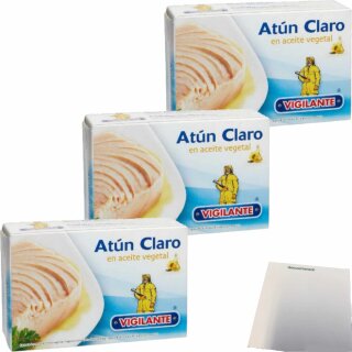 Vigilante "Thunfisch in Pflanzenöl" Atún en aceite vegetal 3er Pack (3x143g Dose ATG) + usy Block