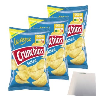 Lorenz Crunchips Salted 3er Pack (3x150g Packung) + usy Block
