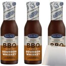 Santa Maria BBQ Sauce Bourbon Whiskey 3er Pack (3x293ml Flasche) + usy Block