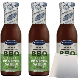 Santa Maria BBQ Roasted Garlic Sauce 3er Pack (3x290ml Flasche) + usy Block