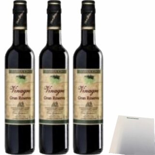 Barquero Vinagre Gran Reserva Essig 3er Pack (3x500ml Flasche) + usy Block