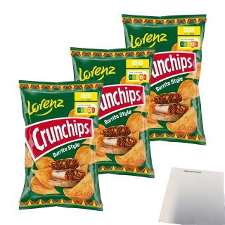 Lorenz Crunchips Burrito Style Limited Edition 3er Pack (3x130g Packung) + usy Block