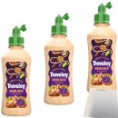 Develey Knoblauch Sauce mit Sesam 3er Pack (3x225ml Flasche) + usy Block