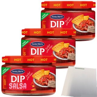 Santa Maria Dip Salsa Hot 3er Pack (3x245ml Glas) + usy Block