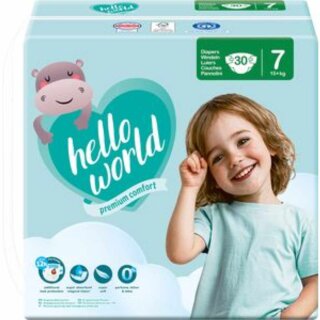 hello world premium comfort Windeln Gr.7 15+kg (30Stk Packung)