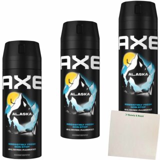 Axe Bodyspray Alaska 3er Pack (3x150ml Deospray) + usy Block