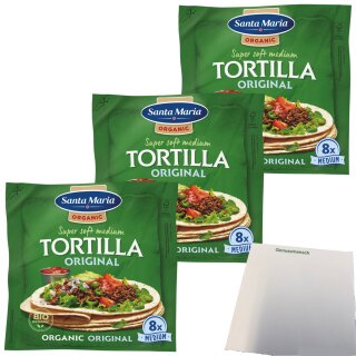 Santa Maria Original Tortillia Organic 3er Pack (3x320g Packung) + usy Block