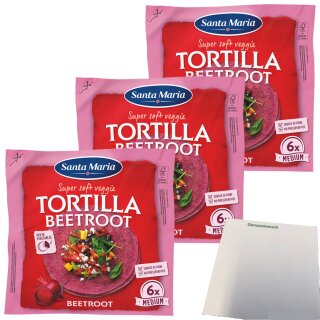 Santa Maria Tortilla Rote Beete 3er Pack (3x240g Packung) + usy Block