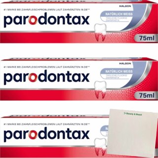 Parodontax Zahncreme Natürlich Weiß 3er Pack (3x75ml Tube) + usy Block