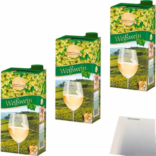 Rebenthaler Weißwein Tetra-Pak 9,5% Vol 3er Pack (3x1l Pack) + usy Block
