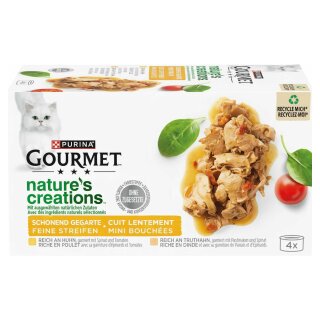 Purina Gourmet natures creations Nassfutter Katze mit Huhn & Truthahn (4x85g Dose)