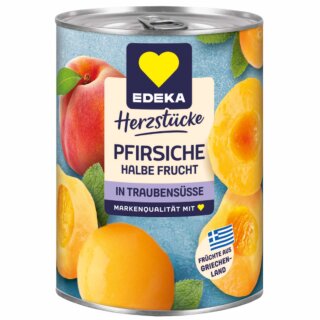 Edeka Herzstücke Pfirsiche halbe Frucht in Traubensüße (410g Dose)